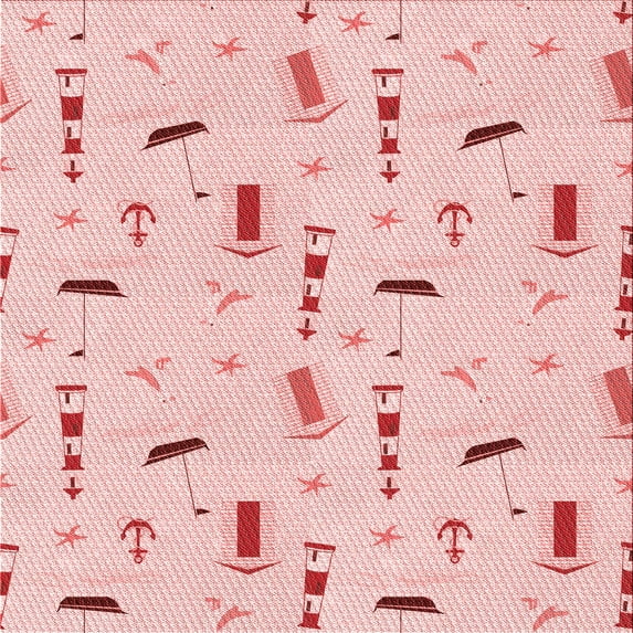 Ahgly Company Indoor Square Patterned Pastel Red Pink Area Rugs, 7' Square