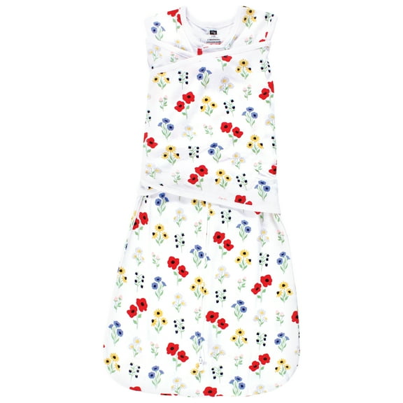 Hudson Baby Infant Girl Convertible Swaddle Sleep Sack, Wildflower, 0-3 Months
