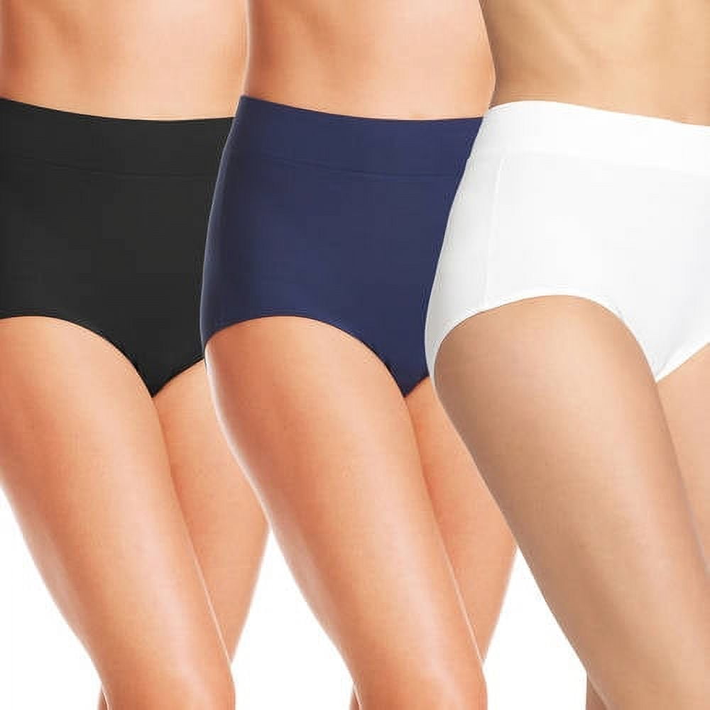 Blissful Benefits by Warner's Women's No Muffin Top Brief Panties 3-Pack, Style RS4383W