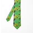 thumbnail image 2 of Necktie, Tropical Toucans on Leaves, 3.7", Fern Green Lime Green, by Ambesonne, 2 of 4