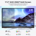 thumbnail image 2 of Monitor portátil MNN de 17,3" 2,5K QHD 165 Hz IPS USB-C HDMI, 2 of 8