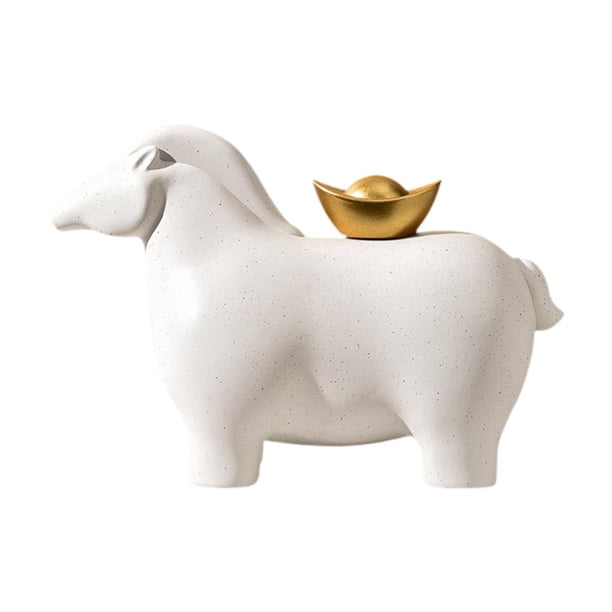 Estatua de caballo de dinero, figura de Feng Shui, mano de obra fina, coleccionable, caballo de resina Blanco