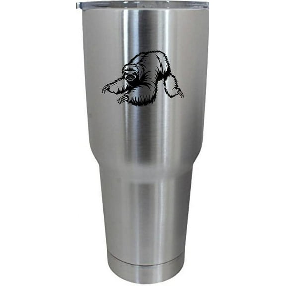 Sloth Body Zoo Animal Themed Etched 30oz Stainless Steel Tumbler