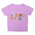 thumbnail image 5 of Miaoju Girl Tops 4t Crewneck Letter Print Short Sleeve T Shirt Soft Holiday Shirts Tee for Boys & Girls, 5 of 5