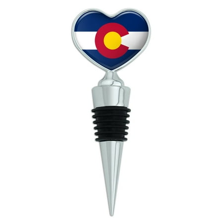 Colorado Heart - Colorado State Flag Heart Love Wine Bottle Stopper