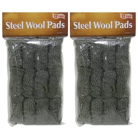 - 24 Pack Steel Wool Pads Kitchen Bathroom Wire Cleaning Ball Pan Cleaner Scouring