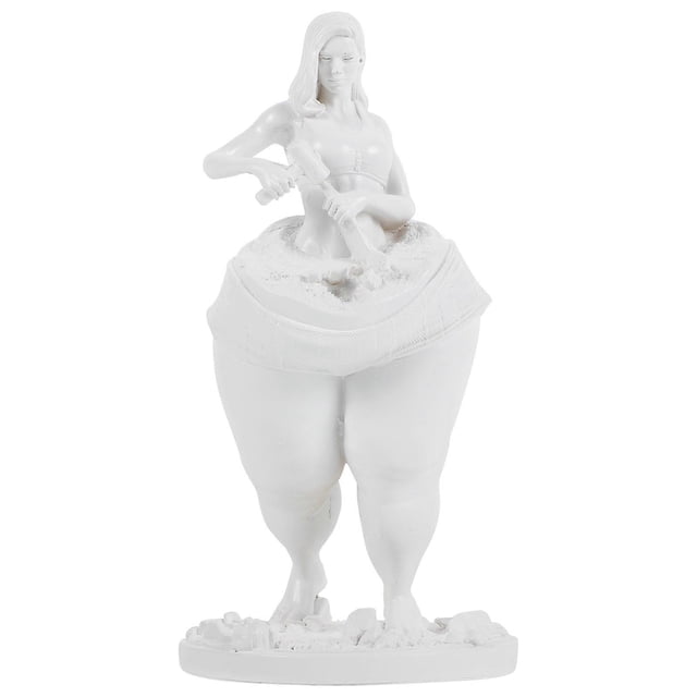 Creative Woman Figurine Carving Woman Fitness Lady Statue Ornament Resin Craft