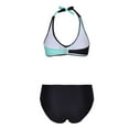 thumbnail image 3 of TrendVibe365 Bikinis for Women 2 Piece Black 2 Piece Plus Size High Waist Thong Swimsuits Wrap Top Bathing Suits Solid Swimwear Beachwear L, 3 of 4