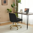 thumbnail image 2 of Ktaxon  Armless Office Chair Swivel Study Chair Adjustable Desk Chair with Wheels and Lumbar Pillow for Conference and Home Black, 2 of 8
