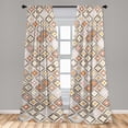 thumbnail image 4 of Ambesonne Abstract Retro Curtains, Geometric Pattern, Pair of 28"x84", Burnt Orange Tan Brown, 4 of 5