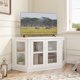 thumbnail image 2 of Fireplace Console Entrance Table Corner TV Stand Living Room Storage Entertainment Center for TVs Up to 55 Inch (White) Tables My Lux Decor Round, 2 of 6