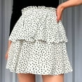 thumbnail image 2 of Falda con volantes en la cintura elástica,Falda con volantes en capas Falda con volantes en capas de puntos Falda con dobladillo con volantes para mujer Calidad de nivel superior, 2 of 5