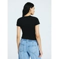 thumbnail image 2 of Scoop Women’s Stretch Cotton Blend Baby Tee with Short Sleeves, Sizes XS-XXL, 2 of 5