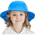 thumbnail image 4 of Children's Wide Brim Sun Hat for Kids UV Protection Summer Safari Cap with Neck Flap Breathable Mesh Panels Adjustable Chin Strap for Outdoor Beach Play Fishing Hiking Travel Accessory, 4 of 4