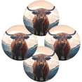 thumbnail image 2 of Coolnut 1PC Place Mats Highland Cow Round Placemat Heat-Resistant Placemats Dining Table Mat Circle Shape 15.4" for Kitchen/Dinner/Party/Restaurant Home Decor Gifts, 2 of 7