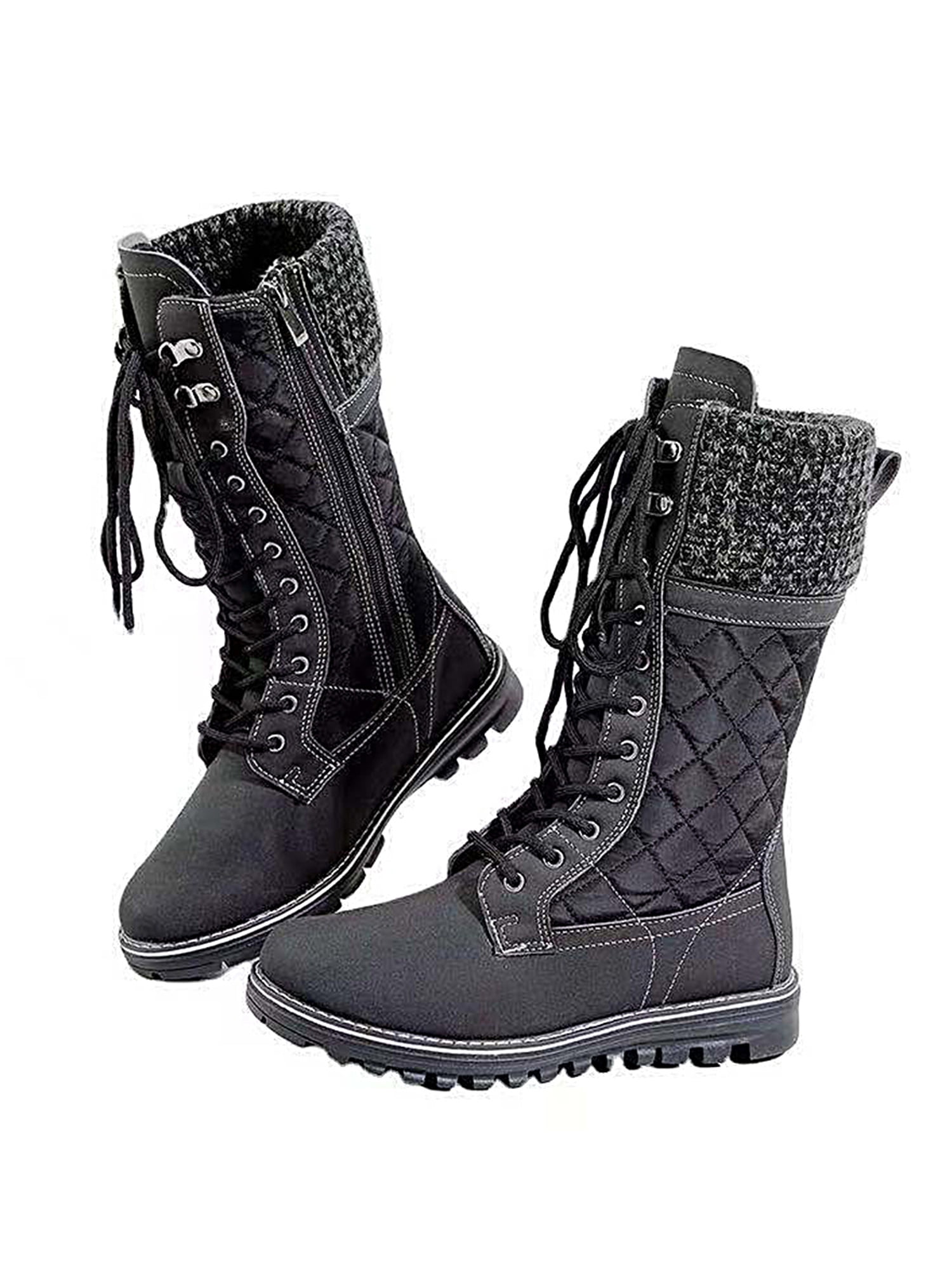 Mens Side Zip PU Leather Military Knight Mid-calf Boots Combat Motorcycle Shoes 