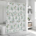 thumbnail image 5 of Daisy Shower Curtain Set - Long 72" x 84" Washable Bathtub Curtain with 12 Hooks, Spring Floral Eucalyptus Leaves Botanical Gray Wood Waterproof Fabric Stall Shower Curtains for Bathroom Décor, 5 of 6