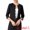 Black, variant on DARING DIVA Women's Crop Open Front 3/4 Sleeve Collarless Jacket XS Black