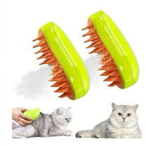 2024New 3 In1 Cat Steamy Brush, Steamy Cat Brush, Self Cleaning Steam Cat Brush, Cat Steamer Brush for Massage, Cat Hair Brush for Removing Tangled and Loosse Hair (2Green)