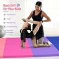 thumbnail image 4 of Matladin 8 FT Folding Gymnastics Gym Exercise Aerobics Mat, 8’x 2’ x 2” PU Leather Tumbling Mats for Stretching Yoga Cheerleading Martial Arts, Play, 4 of 7