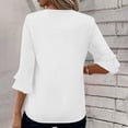 thumbnail image 6 of Blouse for Women Dressy Casual Summer Chiffon 3/4 Sleeve Tops Business Work Shirts Double Layered Tunic Evening Party, 6 of 6