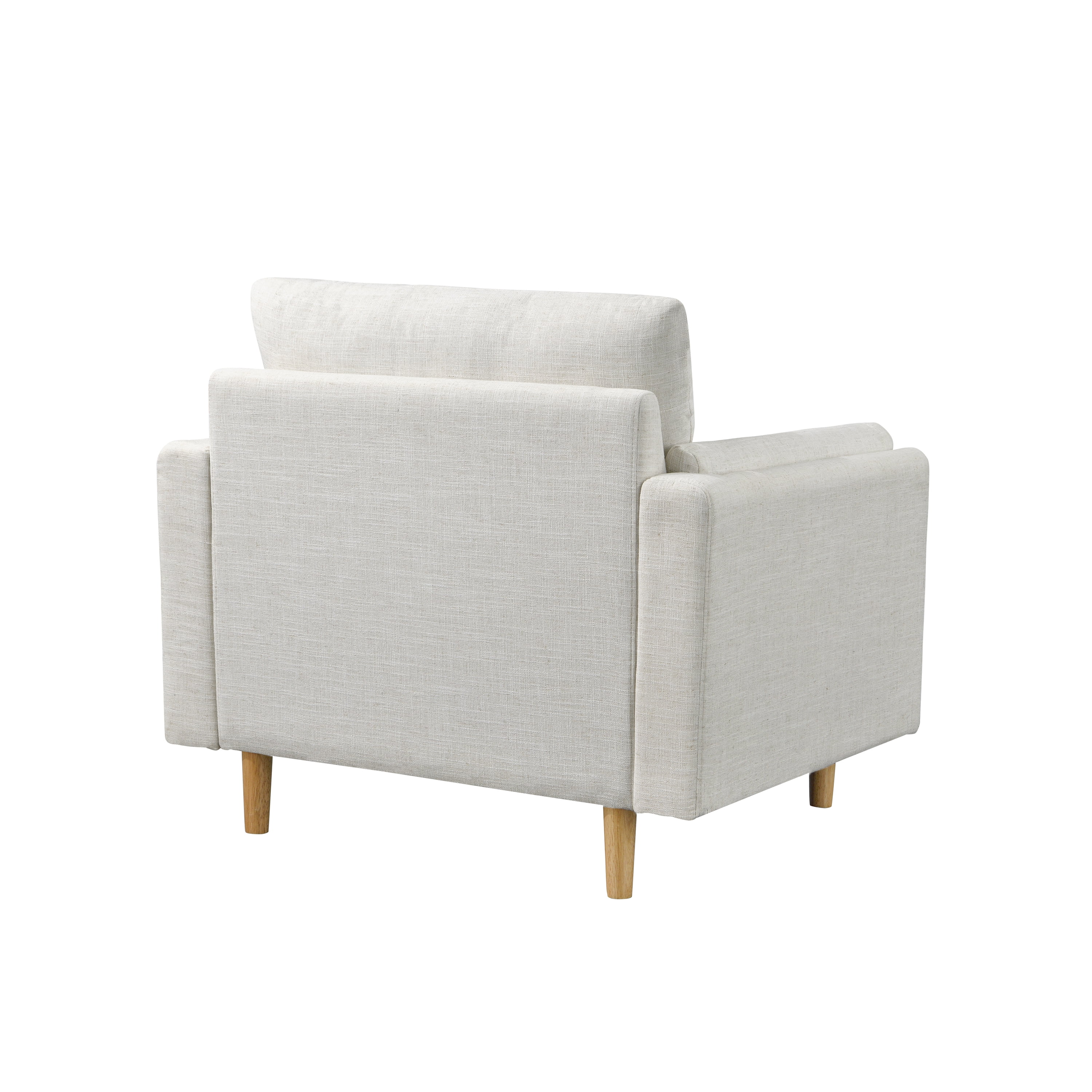 Studio Living Stockholm Modern Accent Chair, Cream Woven Fabric