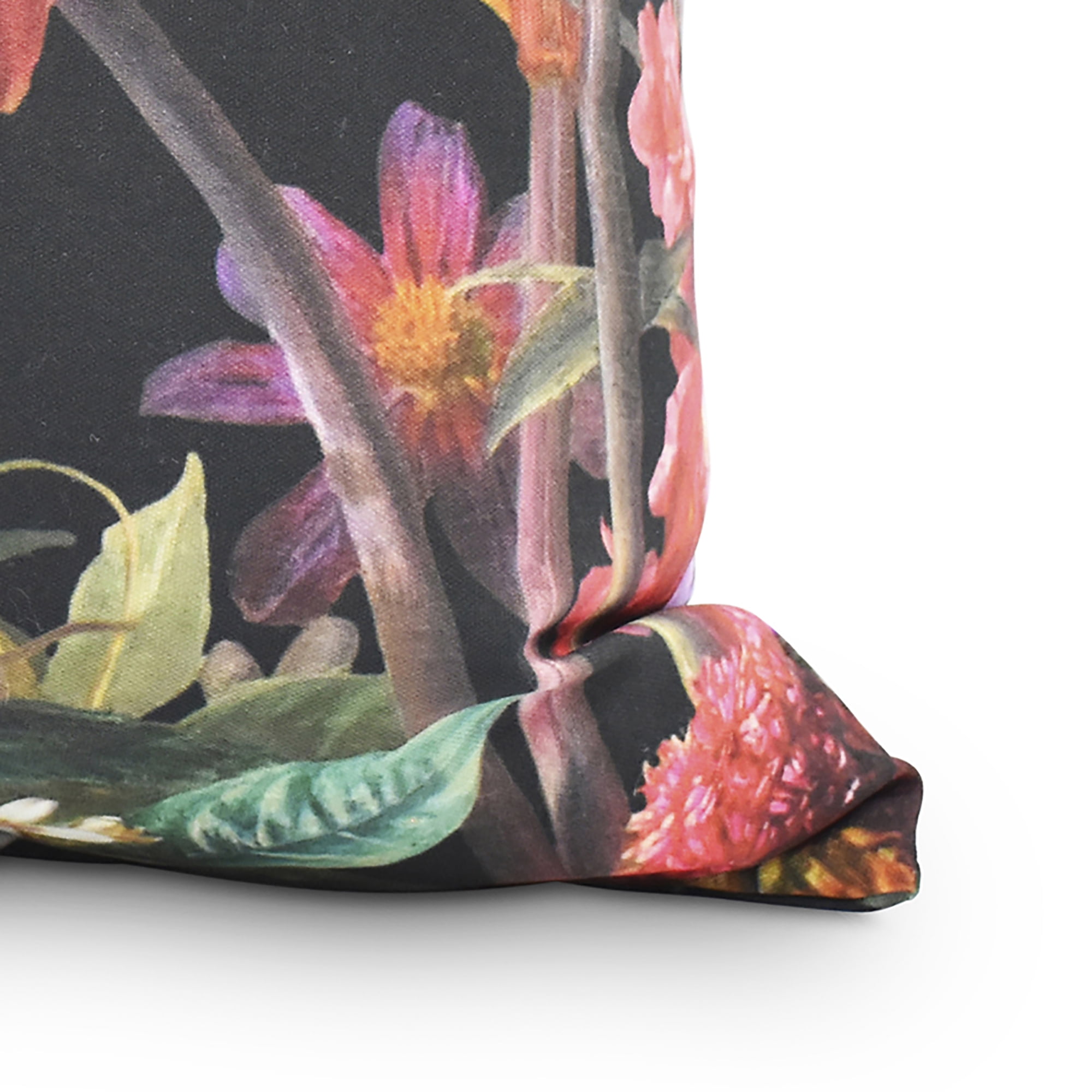 Simply Daisy, 20" x 20" Color Me Floral Black Floral Print Decorative Outdoor Throw Pillow