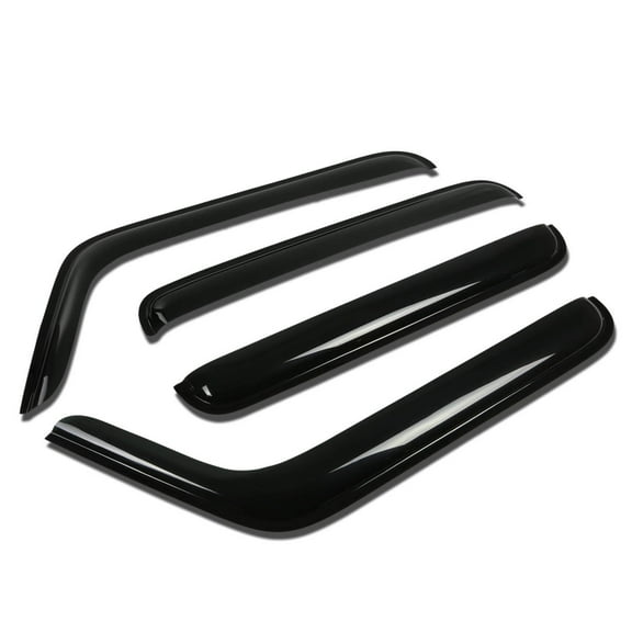 DNA Motoring For 07-17 Jeep Wrangler JK 4DR Smoked Tint Side Window Visor Shade Vent Rain Wind Deflector