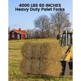 thumbnail image 6 of Telyswee Pallet Forks 4000 LBS Clamp on Pallet Forks, 60" Length Heavy Duty Pallet Forks with Adjustable Stabilizer Bar, Tractor Bucket Forks for Tractor Attachments, Skid Steer, Loader Bucket, 6 of 7