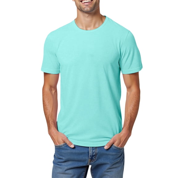 ibiyuan Men's Cotton T Shirts Short Sleeve Vintage Crewneck Shirts Kingdom T-Shirt Workout Casual Tops Button Henley Tees,Mint Green