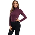 thumbnail image 2 of HSHDLDF Hauts à Manches Longues pour Femmes Col Roulé Doux Extensible Ajusté Couche de Base, 2 of 7