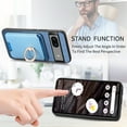 thumbnail image 3 of Allytech Google Pixel 7a Case, Detachable Magnetic Wallet Case with Card Holder & Ring Stand, Support Car Mount, Premium PU Leather Shockproof Durable Protective Slim Case Cover - Blue, 3 of 11