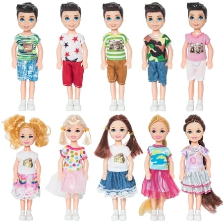 Onest 10 Sets 5 Inch Mini Dolls With Doll Clothes Party Grown Outfits Doll Accessories For Kids