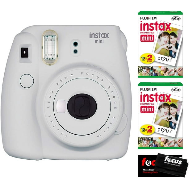 Fujifilm instax Mini 9 Instant Film Camera (Smokey White) with Film (40  Total) 