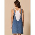 thumbnail image 4 of DARING DIVA Women's Sleeveless Adjustable Strap Denim Mini Pinafore Dress XS Dark Blue, 4 of 6