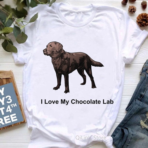 I Love My Lab Letter Print Graphic Tees Women Labrador Retrievers Dog Mom/Lover Mothers Day Gift Femme White T-Shirt Summer TopXXL Gao Jinjia LED
