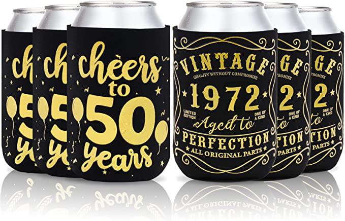 20220 Cheers To 50th Years Motorcycle Details about   50th Birthday Party Favors Koozies 