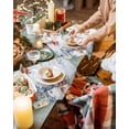 thumbnail image 3 of Christmas Snowman Placemats Set of 2 Blue Floral Eucalyptus Leaves Wood Grain Heat Insulation Washable Place Mats, Rustic Non-Slip Table Mats for Dining Table Party Kitchen Decor,13x19 Inch, 3 of 4