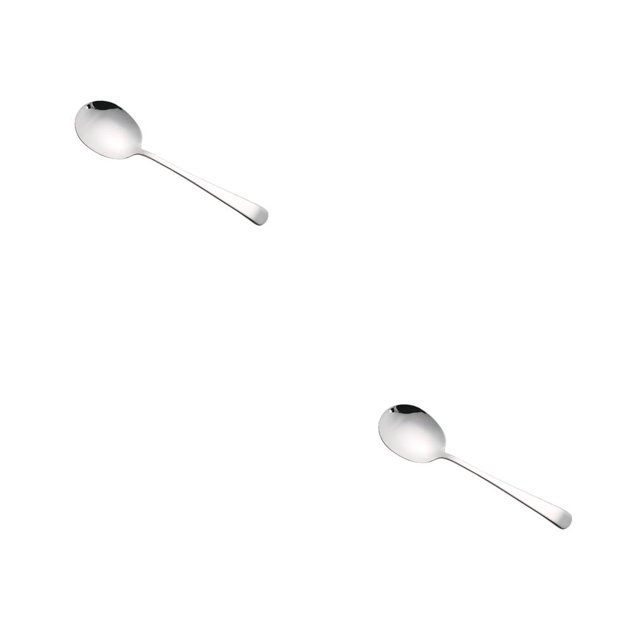 Yuarrent Cuchara de acero inoxidable para café, té, sopa, arroz, postre, cuchara para crema, cocina, utensilios de cocina para de comedor, Cuchara 2Conjunto
