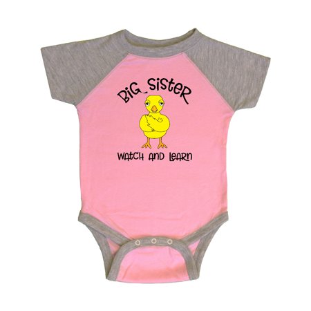 

Inktastic Big Sis Watch and Learn Gift Baby Girl Bodysuit