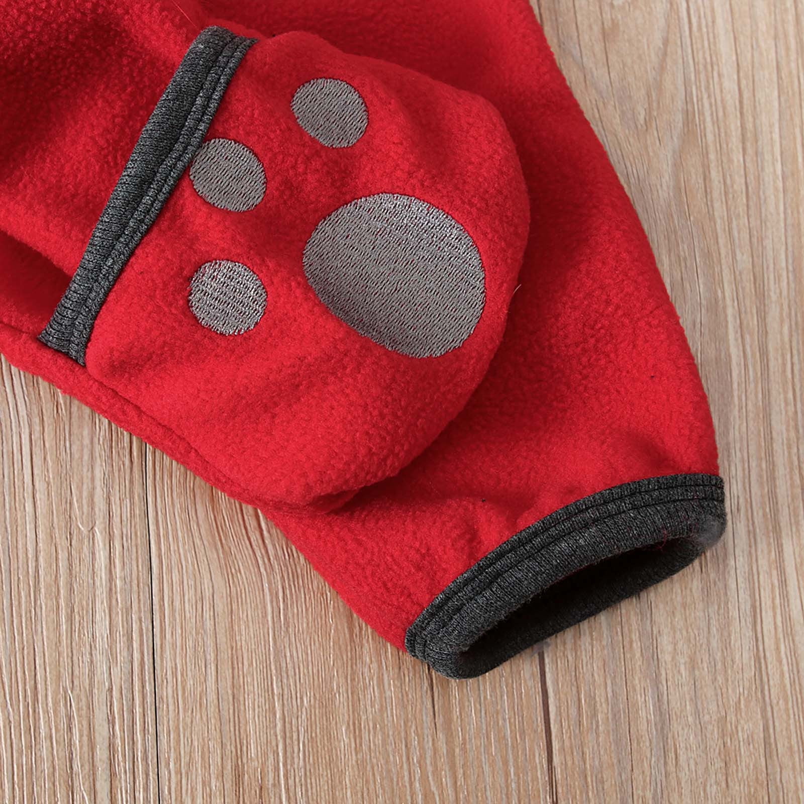 Fleece Baby Bodysuits Infant Onesie Kids Hooded One Piece Romper Outerwear Toddler Jacket Fleece Jacket Coat Zipper Jumpsuits Red,3 Years