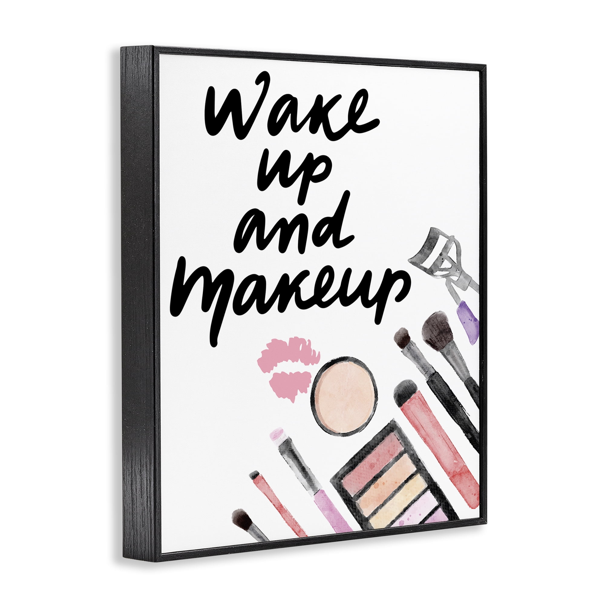 Stupell Industries Wake Up & Makeup Black Framed Giclee Art, design by Jesse Keith