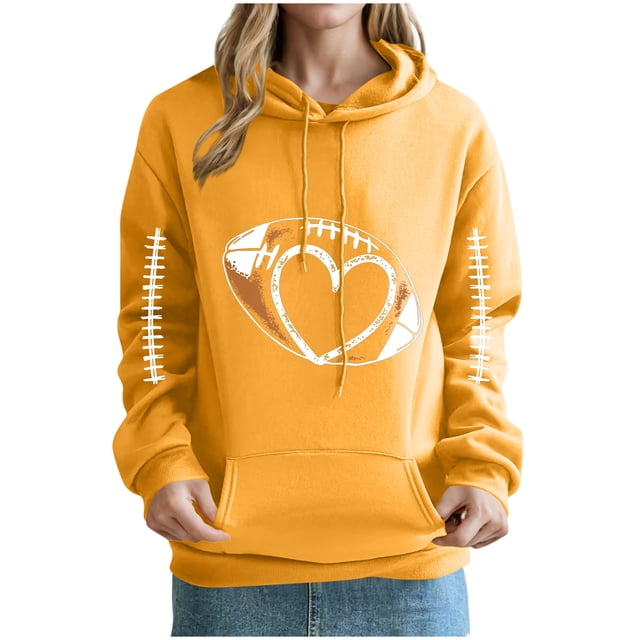 Ailaofu Football Sweatshirts for Women Oversized Crewneck Sweatshirt Cute Crewnecks Holiday Long Sleeve Rugby Sweat Shirts