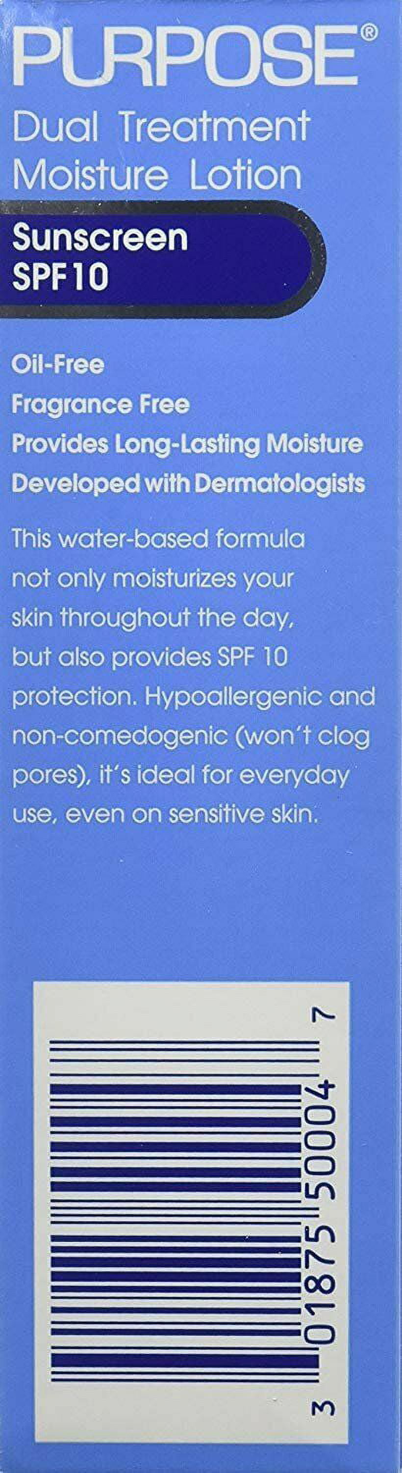 Purpose Dual Treatment Moisture Lotion W/ SPF 10 Sunscreen 4 oz, Pack of 5