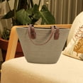 thumbnail image 6 of hengtong Woven Tote Bag Beach Lightweight Stylish Ladies Tote Bag Trendy Shoulder Bag Beige, 6 of 9