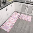 thumbnail image 2 of Pioneer Flower Floral Print Pattern Kitchen Rugs Sets Of 2, Anti Fatigue Non Slip Washable Floor Mats for Kitchen Sink Laundry, 17X30 Inch + 17X47 Inch, 2 of 6