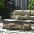thumbnail image 3 of GDF Studio Troy Outdoor 50,000 BTU Lightweight Concrete Rectangular Fire Pit (No Tank Holder), Stone Finish, 3 of 11