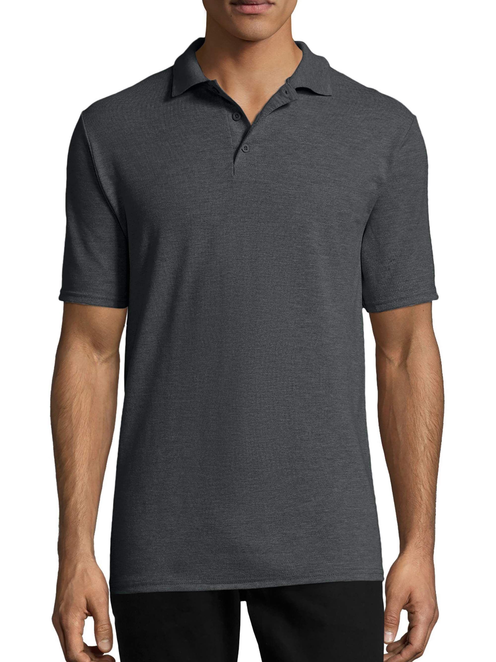 hanes long sleeve polo shirts