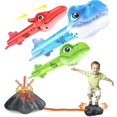 thumbnail image 1 of Dinosaur Toy Rocket Launcher For Kids, 3 Colorful Dinos, Fun Outdoor Kids Toys For Boys Girls Birthday Gift, 1 of 5