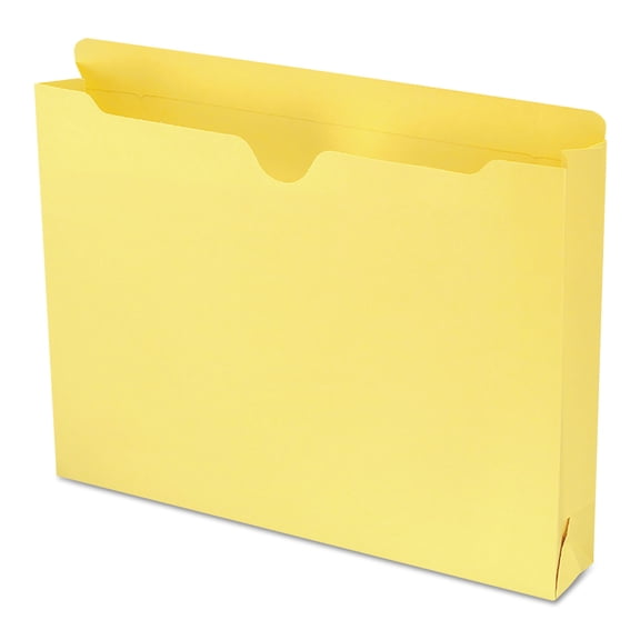 Smead 75571 File Jacket with Double-Ply Tab and Two Inch Expansion, Letter, Yellow, 50/Box